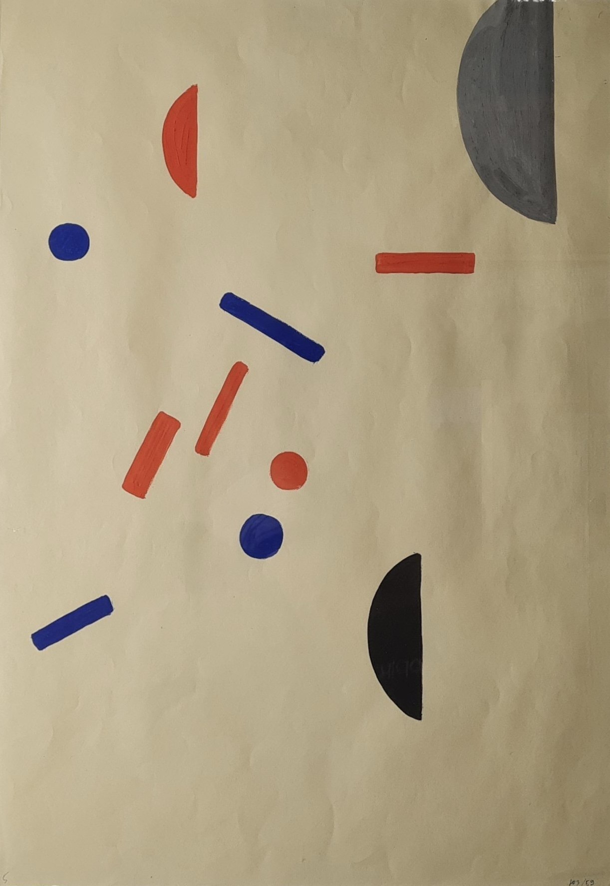 Из серии "Сигнальная система" 1959. Бумага, гуашь, темпера 82,2 х 56,5 см